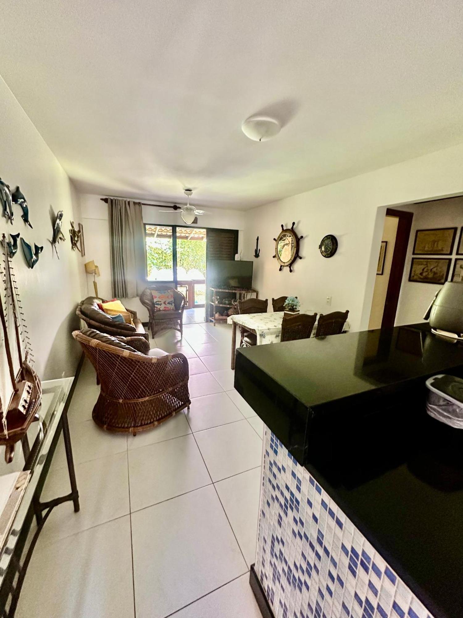 Flat Guarajuba 4 Quartos Terreo A Beira Mar - Pe Na Areia - Governanca Com Arrumadeira E Wi Fi Inclusos Camassari Luaran gambar