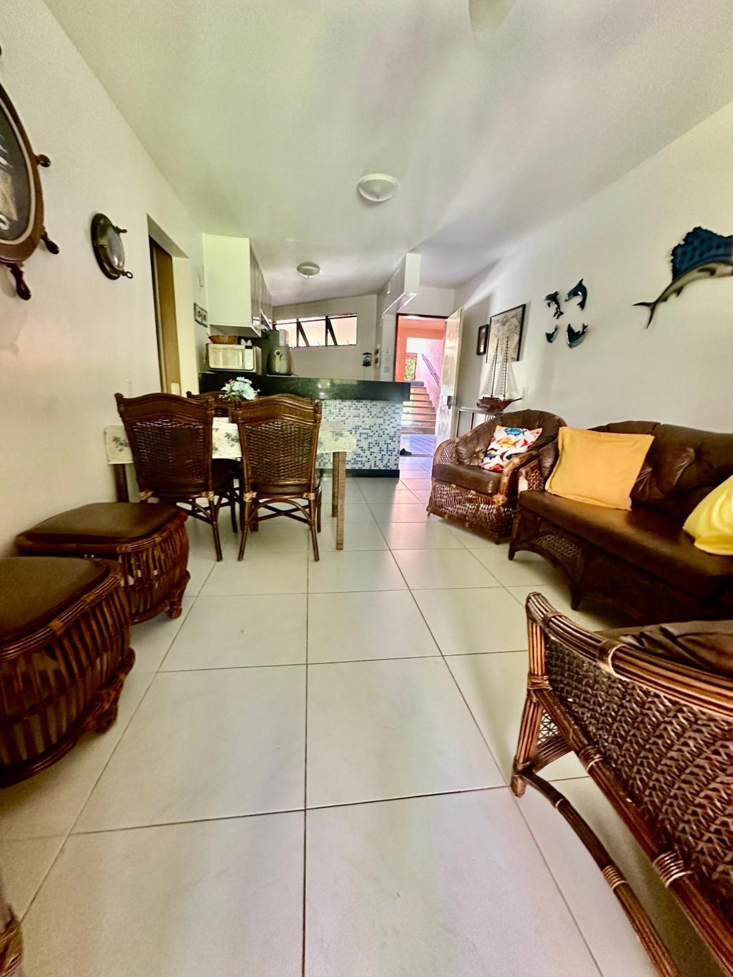 Flat Guarajuba 4 Quartos Terreo A Beira Mar - Pe Na Areia - Governanca Com Arrumadeira E Wi Fi Inclusos Camassari Luaran gambar